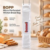 Sac à pain en BOPP micro-perforé respirant et résistant à l'humidité de haute qualité pour l'emballage de boulangerie, vente en gros