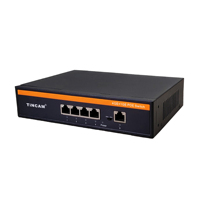 Conmutador PoE TiNCAM Gigabit de 4 Puertos 10/100/1000M con 1 Puerto Uplink, Alimentación por Ethernet para Sistemas de Seguridad y Cámaras IP