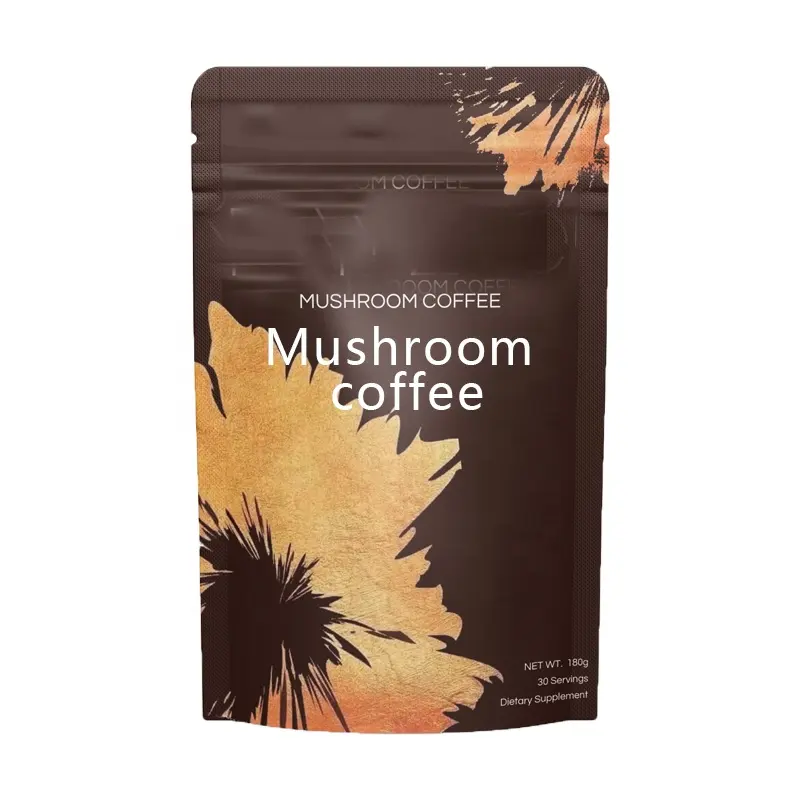 OEM Label pribadi kopi Ganoderma hitam instan jamur ekstrak kopi bubuk pabrik surai organik kopi jamur singa