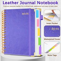 Cahiers à spirales avec couverture en tissu rigide pour le travail, 8''x 10'', 300 pages, 5 diviseurs de sujets, onglets, journal B5, couleur personnalisée pour femmes