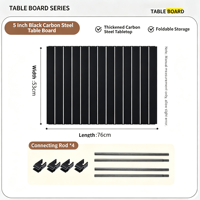 Table pliante robuste pour le camping et les pique-niques, chariots de camping - Conception en acier au carbone pliable, mobilier d'extérieur portable