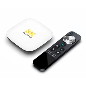 2023 white shell android tv box latest new android set top box IR remote support 8K60fps High Quality android tv box