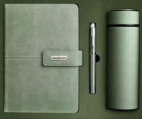 Vente en gros de cadeaux promotionnels carnet de notes en cuir cadeau tasse thermos carnet de notes d'affaires personnalisable coffret cadeau avec stylo et bouteille d'eau