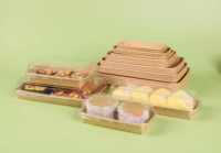 Boîte de nourriture en papier kraft biodégradable avec couvercle en PET Conteneur de sushi jetable étanche