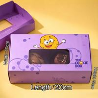 Boîte à pâtisserie personnalisée imprimée avec fenêtre découpée, boîte pliante pour biscuits, emballage en papier pour boulangerie