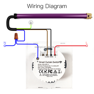SLS 86mm WiFi sakelar tirai pintar untuk rol tirai/rana Panel sentuh kompatibel tirai Motor Alexa/aplikasi kehidupan pintar IP22 - Product Image 4