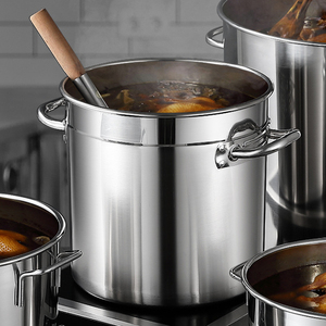 Cổ điển kích thước lớn canh thép không gỉ Thùng kho nồi bếp Cookware Set với Glass vật liệu gốm cho nhà hàng sử dụng - Product Image 2