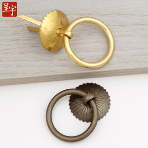 Traditional Chinese Brass Drawer Pull Rings Die Casting Handle For Cabinet Door Surface Decoration - Product Image 4