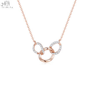 Quality certifications Daily Wearing Fine Jewelry 18K Solid <b>Rose</b> <b>Gold</b> <b>Pendant</b> Real Natural Diamond <b>Necklace</b> For Woman's Gift - Product Image 1