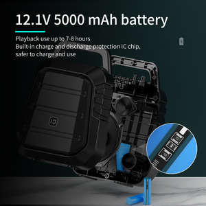 SHIDU Bộ Khuếch Đại Công Suất 60W Có Thể Sạc Lại Với Micrô Cầm Tay UHF Hệ Thống Loa PA Không Dây Di Động - Product Image 5