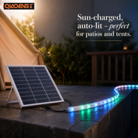 Kit LED solaire de jardin RVB adressable Dream Color 12V 5050RGB 150 LED/m IP65 avec télécommande