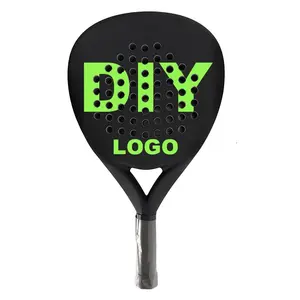 Custom 38mm Thickness Full Carbon Paddle Tennis/ 3K 12K 18K Padel Tennis Rackets Round/Diamond/Teardrop Shape Padel Rackets