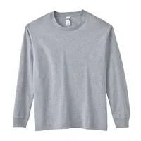 100% tricoté anneau filé coton 205g coupe régulière hommes Logo personnalisé à manches longues T-Shirt décontracté conception vierge motif solide personnalisé