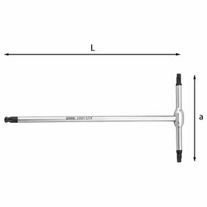 T Handle Screwdriver 280mm Length TSTX Type Precision Tool - Product Image 1