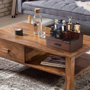 Wooden Cologne Storage Rack 4 Tier With Drawers <b>Desktop</b> Cosmetic Organizer Display <b>Shelf</b> - Product Image 1