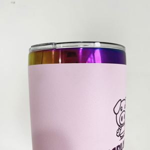 Plated 20Oz <b>Mugs</b> Stainless Steel Rainbow Plating Tumbler Insulated Travel Cup With Lid for Customized Gifts - Product Image 4