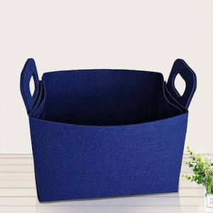 Panier de rangement promotionnel en feutre de laine personnalisé avec logo, pliable, pour bureau, panier à linge portable, vente en gros - Product Image 3