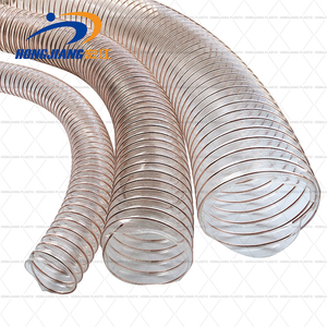 Tuyau de conduit ondulé PU/<span class=keywords><strong>PE</strong></span>/PVC avec fil de cuivre Fil d'acier Helix Clear PU Tuyau de conduit pour l'industrie du bois 200mm 250mm 300mm - Product Image 5