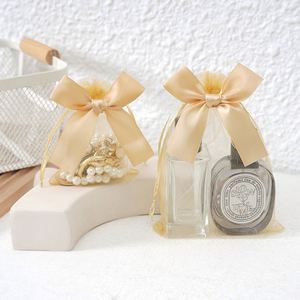 Wholesale Industrial Use New Style <b>Bow</b> Yarn Mesh Gift Packaging Bags for Jewelry Candy Lipstick-50 a Pack - Product Image 4