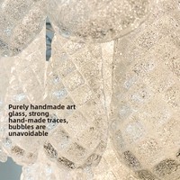 Lámpara de Araña de Cristal Dorado de Lujo Francés, Diseño Retro Americano Murano, Ideal para Escaleras de Dúplex, Salas de Estar Vacías, Compatible con E12 AC