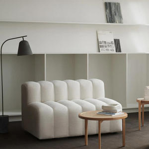 Conjunto de Sofá Modular Moderno en Forma de L, Diseño Minimalista para Sala de Estar, Tapicería de Lana de Cordero Estilo Teclado de Piano - Product Image 4