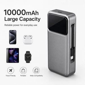 <span class=keywords><strong>Batterie</strong></span> <span class=keywords><strong>externe</strong></span> 10000 mAh à charge ultra-rapide 22,5 W avec cordon Type-C rétractable – <span class=keywords><strong>Prix</strong></span> de gros - Product Image 1
