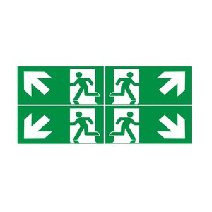 Kit Pannello Segnaletico Uscita di Emergenza 5x5 cm Verde con Uomo che Corre e Frecce per Guida di Sicurezza - Product Image 4