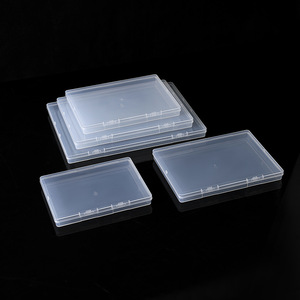 Boîte de rangement transparente en PP avec couvercle rabattable, organisateur de bureau pour bijoux, papeterie et articles divers - Product Image 1