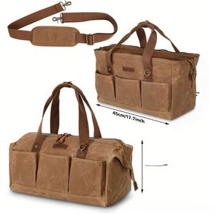 Sac à outils portable en toile cirée robuste pour ranger les outils, les clés, les tournevis, les fournitures et l'équipement - Product Image 2