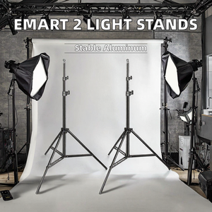 <span class=keywords><strong>EMART</strong></span> - Juego de 2 Trípodes de Aluminio Estable de 190 cm para Fotografía y Video, con Soporte para Reflector y Fondo de Estudio - Product Image 2