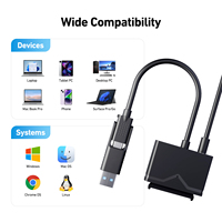 Adaptador de Cable SATA a USB 3.0 Personalizado, Chip JMS578, Conectores Niquelados, Conductor de Cobre Puro para Disco Duro de Computadora, 12V/2A