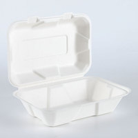 8*8 POUCES Boîte à rabat en pulpe de canne à sucre Prix abordable Conteneurs alimentaires à emporter Matériau de bagasse durable pour les déjeuners