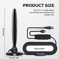 Antena de TV Digital HD de Alto Rendimiento para Interiores, Amplificador de Señal de Largo Alcance de 500 Millas, 4K 1080P, Vista Gratuita ATSC/DVB-T/DVB-T2/ISDB