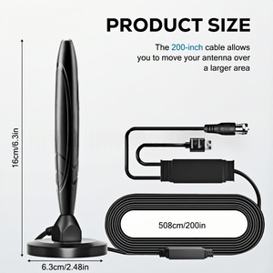 <span class=keywords><strong>Antenne</strong></span> <span class=keywords><strong>TV</strong></span> numérique HD intérieure haute performance, amplificateur de signal longue portée 500 milles, 4K 1080P, visionnage gratuit ATSC/DVB-T/DVB-T2/ISDB - Product Image 2