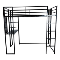 Lit mezzanine moderne sur mesure avec bureau, rangements et escalier, lit mezzanine avec bureau informatique