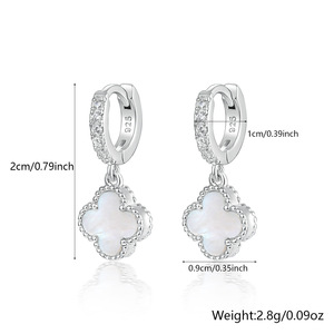 <span class=keywords><strong>925</strong></span> Sterling Bạc Bốn Lá Clover Quyến Rũ Vòng Đeo Tay Vàng Tốt Mạ Hoa Mô Hình <span class=keywords><strong>Bangle</strong></span> Vòng Cổ Cho Cô Gái Món Quà Trang Sức <span class=keywords><strong>Set</strong></span> - Product Image 3