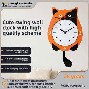 Customizable Creative Cat Cheap <strong>Wall</strong> <strong>Clocks</strong> Cute Cartoon Quartz <strong>Pendulum</strong> Silent for Living Room and Children's Room - Product Image 6