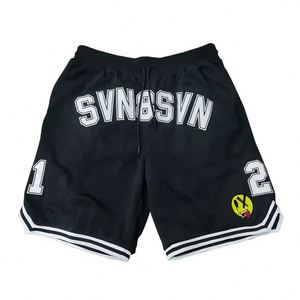 Pantalones Cortos de Baloncesto Retro Personalizados con Logotipo Bordado, Pantalones Cortos Deportivos de Malla de Doble Capa para Hombre, Ropa Deportiva Urbana para Jóvenes - Product Image 4