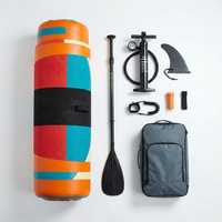 Großhandel Sonnenuntergang Orange Allround Aufblasbares Stand-Up-Paddle-Board PVC-Material Strandurlaub SUP-Kit Paddel Handpumpe Finne Leash