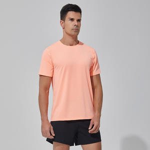 Camiseta Deportiva de Manga Corta para Hombre, de Poliéster a Rayas de Secado Rápido, Cuello Redondo, para Verano, Elástica, Venta al Por Mayor - Product Image 3