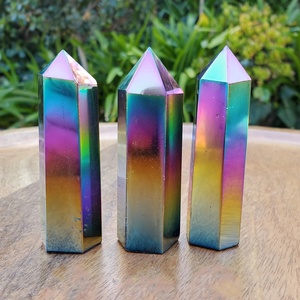 Torre de Cristal de Obsidiana Negra Pulida Estilo Bohemio al por Mayor para Decoración del Hogar Única y Regalos Festivos - Product Image 2