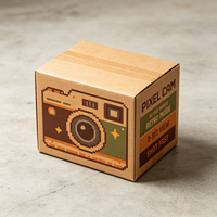 Carton d'expédition en carton ondulé robuste imprimé numériquement sur mesure, production en 72h, pour appareils photo, marchandises fragiles, boîte d'expédition pour la vente au détail