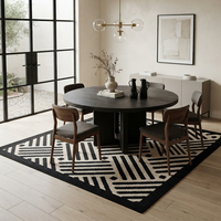 Moderner Minimalistischer Schwarz-Weißer Geometrischer Teppich Große Größe Nordischer Stil Wohnzimmer Schlafzimmer Teppich Bodenmatte Wohndekor