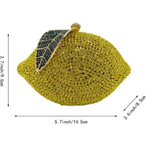 Pochette de soirée pour femme en strass citron, sac à main perlé à motif géométrique pour cocktail - Product Image 2