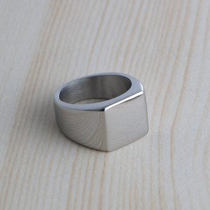 Men's Titanium Steel Square <b>Ring</b> Geometric Design <b>Plain</b> Band Jewelry Gift SA559 - Product Image 4