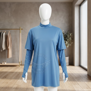 Modest <b>Islamic</b> Muslim Women's Swimwear Quick Dry UPF50+ 100% Polyester Long Sleeve Fitness & Yoga Wear Custom Brand Custom Logo - Product Image 3