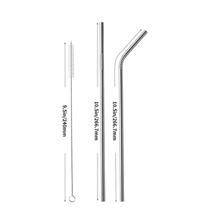Set di Cannucce Riutilizzabili in Acciaio Inox 304 da 10,5 cm con Spazzolino, Sacchetto in <span class=keywords><strong>Lino</strong></span>/Velluto Nero, Opzione Logo Personalizzato, Facile da Trasportare - Product Image 3
