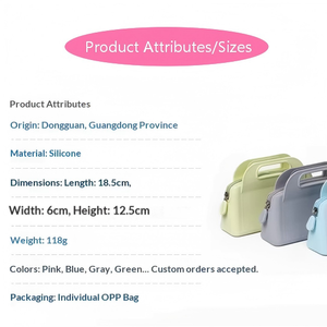 Sac en silicone, porte-monnaie de voyage décontracté, compact et pratique, sac de rangement couleur bonbon, 183x124.5x59mm - Product Image 5