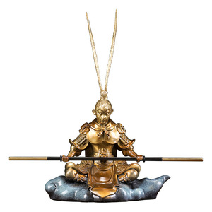 Adorno de Cobre de Sun Wukong para Coche, Decoración Interior de Estilo Clásico para el Salpicadero, de Cobre y Latón, de Copper Art Workshop - Product Image 5