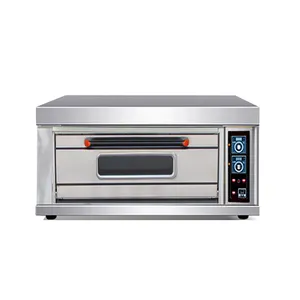 Pizza Machine Electric 1 Deck 2 Tray Baking Oven With Steam Stone For Pizza Bread Food Bakery Oven